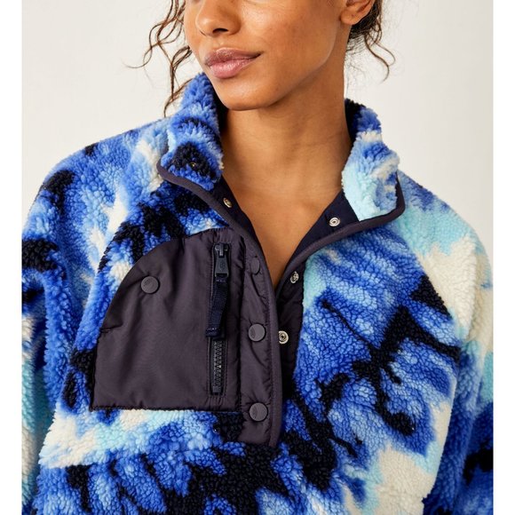 NWOT FP MOVEMENT Rocky Ridge Pullover Ocean Tie Dye Combo L Hit the Slopes blue - Picture 11 of 17